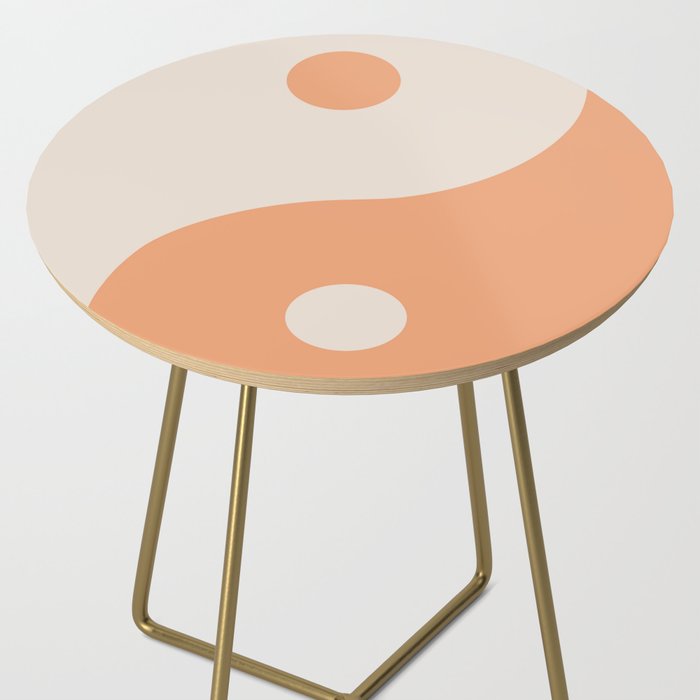 Orange Cream Yin Yang Peace Minimal Side Table Gallery Image 2