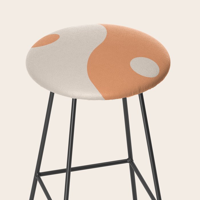 Orange Cream Yin Yang Peace Minimal Stool Gallery Image 2