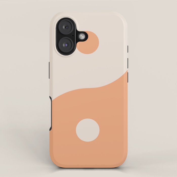 Orange Cream Yin Yang Peace Minimal iPhone Case Gallery Image 1