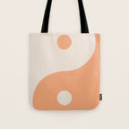 Orange Cream Yin Yang Peace Minimal Tote Bag Gallery Image 1