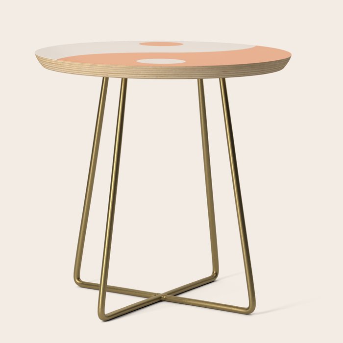 Orange Cream Yin Yang Peace Minimal Side Table Gallery Image 1