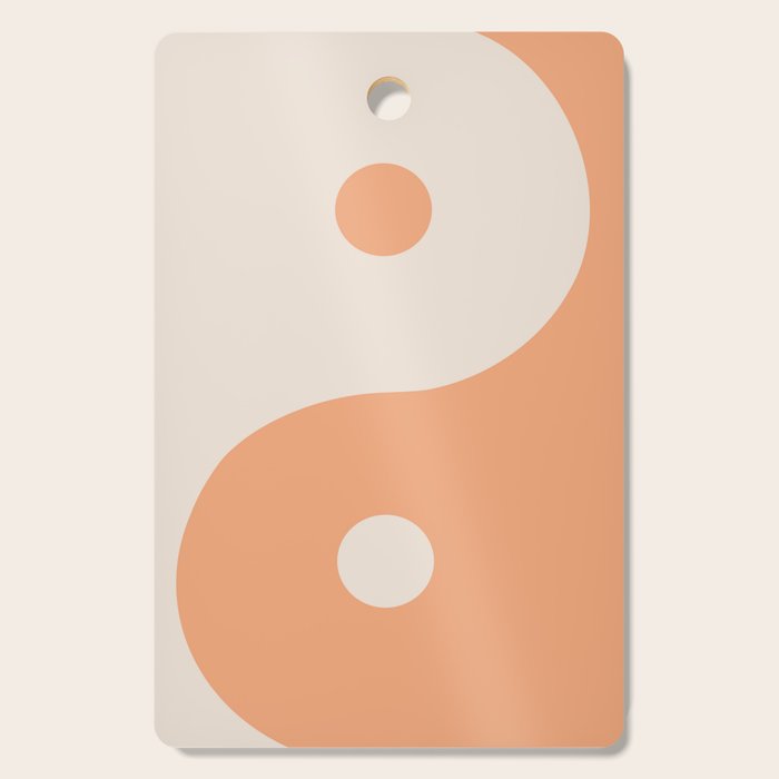 Orange Cream Yin Yang Peace Minimal Cutting Board Gallery Image 1
