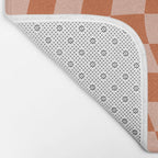Warped Check Pattern Pumpkin Peach Bath Mat Gallery Image 2