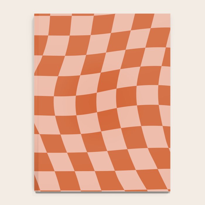 Warped Check Pattern Pumpkin Peach Notebook Gallery Image 4