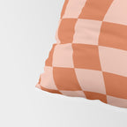 Warped Check Pattern Pumpkin Peach Pillow Sham Gallery Image 4