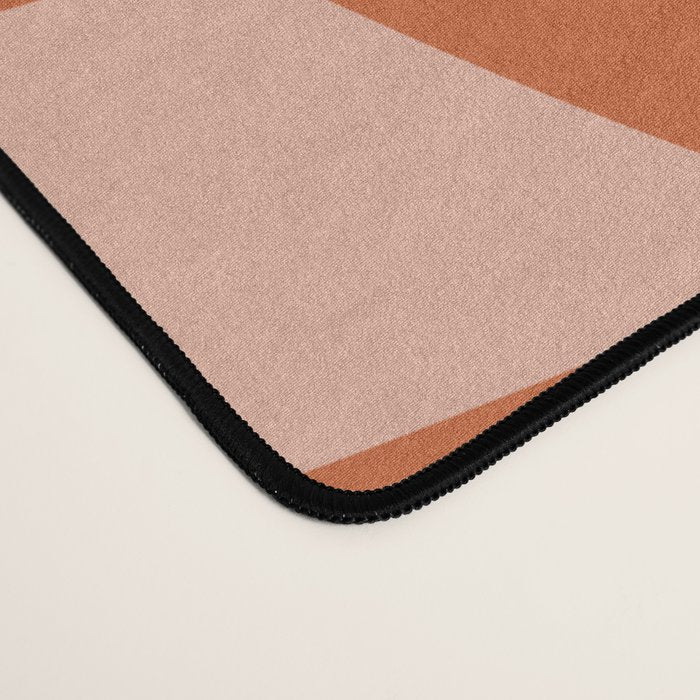 Warped Check Pattern Pumpkin Peach Desk Mat Gallery Image 4
