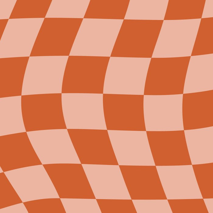 Warped Check Pattern Pumpkin Peach Coffee Mug Gallery Image 2