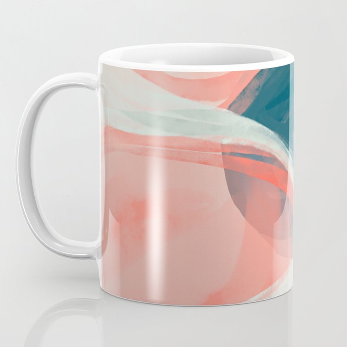White Streams Through Pastel Shores | Abstract Shapes Design Coffee Mug Gallery Image 3
