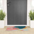 White Streams Through Pastel Shores | Abstract Shapes Design Welcome Mat Gallery Image 3