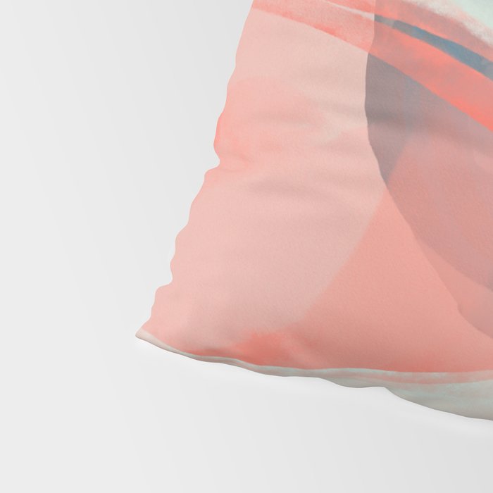 White Streams Through Pastel Shores | Abstract Shapes Design Pillow Sham Gallery Image 4