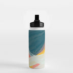White Streams Through Pastel Shores | Abstract Shapes Design Water Bottle Gallery Image 2