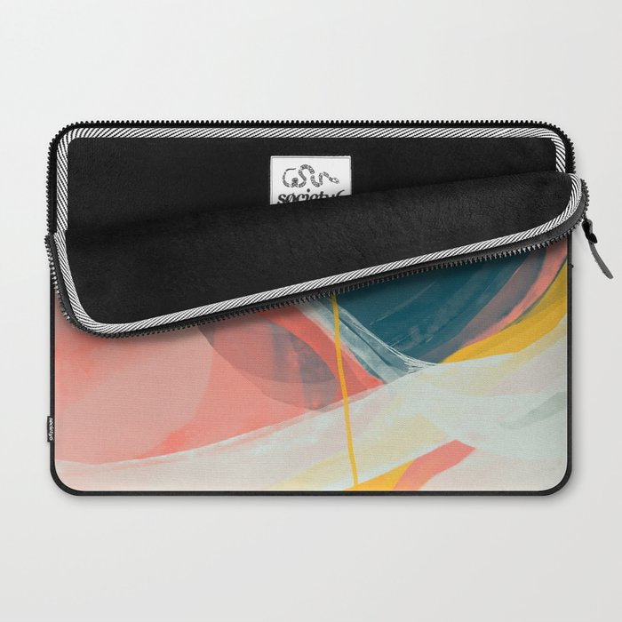 White Streams Through Pastel Shores | Abstract Shapes Design Laptop Sleeve Gallery Image 2