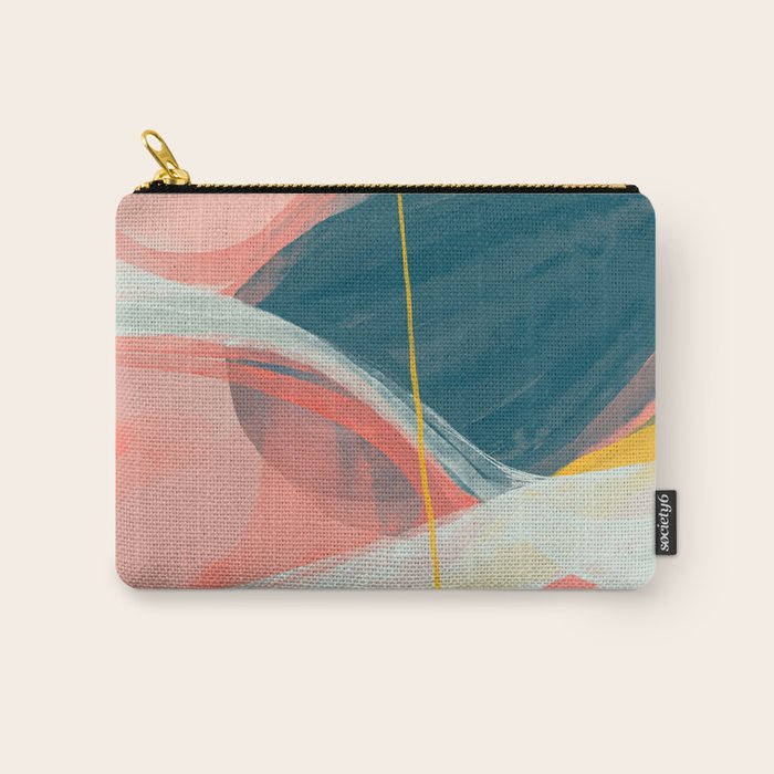 White Streams Through Pastel Shores | Abstract Shapes Design Carry All Pouch Gallery Image 1