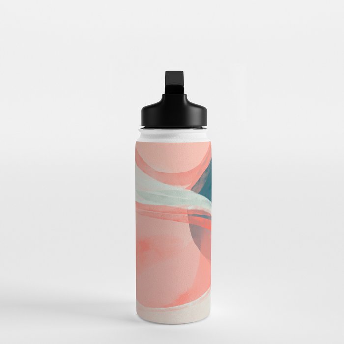 White Streams Through Pastel Shores | Abstract Shapes Design Water Bottle Gallery Image 3