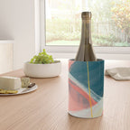 White Streams Through Pastel Shores | Abstract Shapes Design Wine Chiller Gallery Image 4