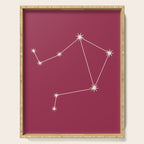 Libra Zodiac Star Constellation Line Art Pink Serving Tray Gallery Image 1