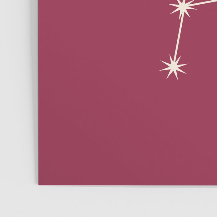 Libra Zodiac Star Constellation Line Art Pink Poster Gallery Image 3
