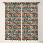 North Country Summer - classic blue, green, brown, and red Window Curtain Gallery Image 5