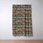 North Country Summer - classic blue, green, brown, and red Window Curtain Gallery Image 3