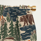 North Country Summer - classic blue, green, brown, and red Window Curtain Gallery Image 2