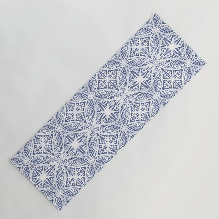 Leaves indigo fantasy tiled 4 Yoga Mat Gallery Image 1