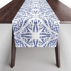 Leaves indigo fantasy tiled 4 Table Runner Gallery Image 1