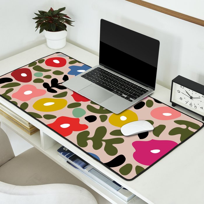 Flower meadow in muted colours Desk Mat Gallery Image 2