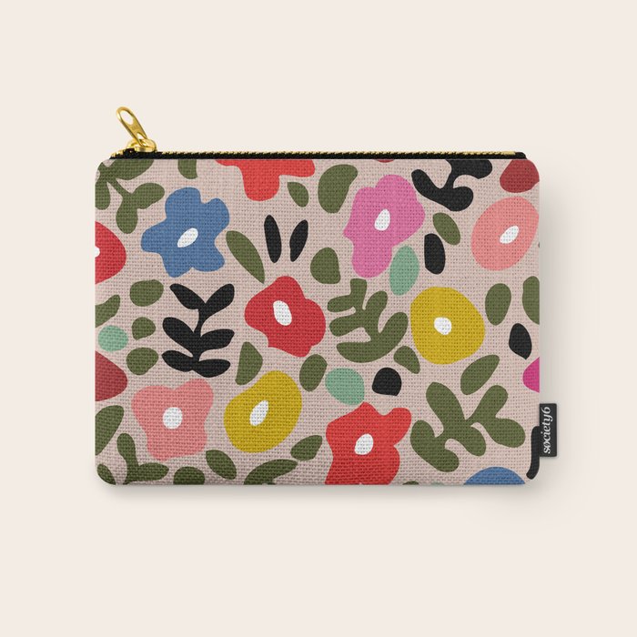 Flower meadow in muted colours Carry All Pouch Gallery Image 1