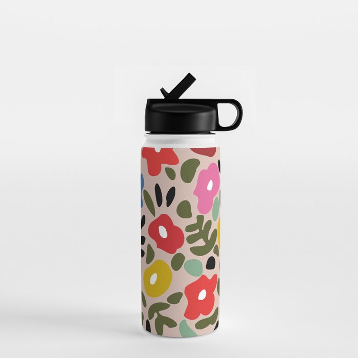 Flower meadow in muted colours Water Bottle Gallery Image 1