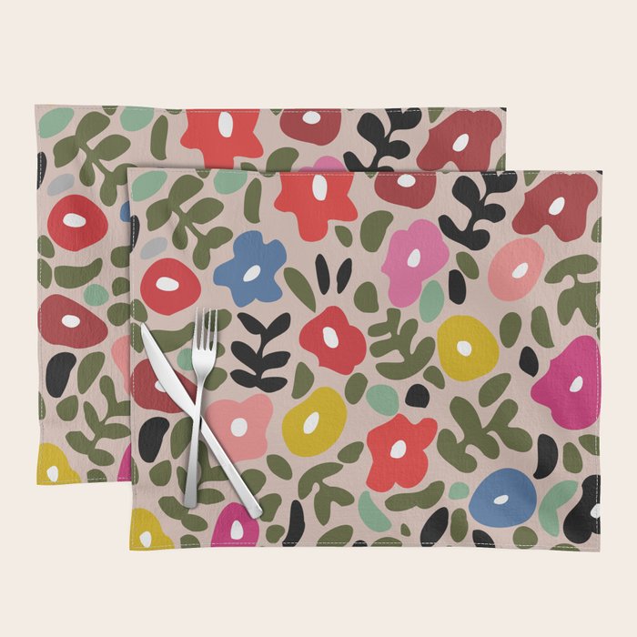 Flower meadow in muted colours Placemat Gallery Image 1