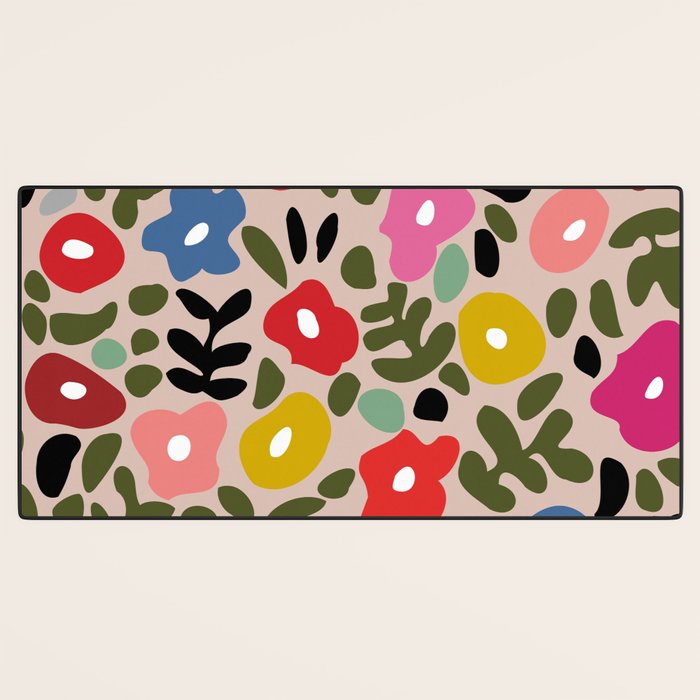 Flower meadow in muted colours Desk Mat Gallery Image 3