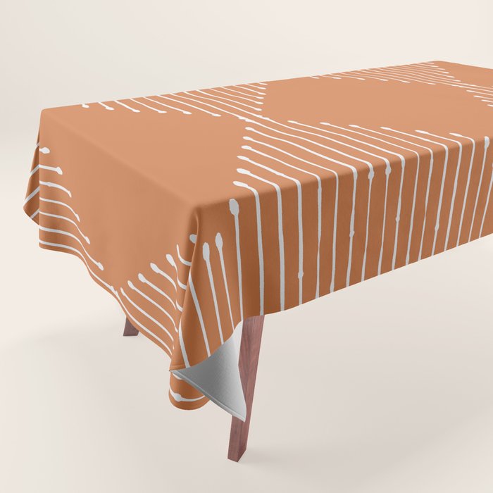Geo (Terracotta Orange) Tablecloth Gallery Image 1