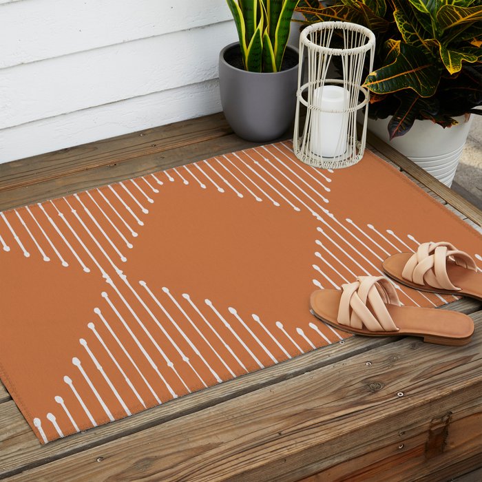 Geo (Terracotta Orange) Outdoor Rug Gallery Image 2