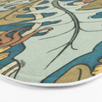 Art Nouveau Dandelion Pattern Bath Mat Gallery Image 3
