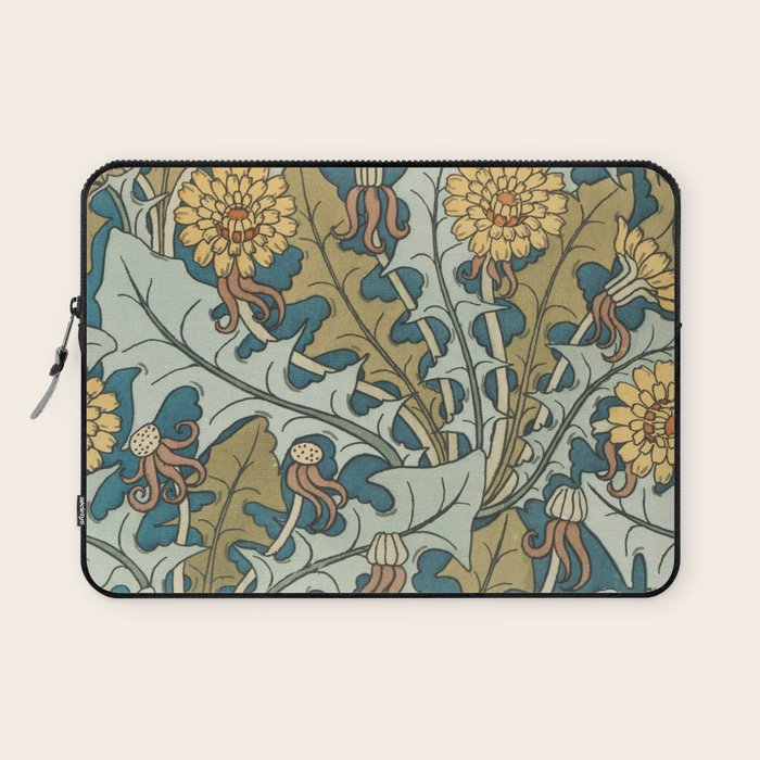 Art Nouveau Dandelion Pattern Laptop Sleeve Gallery Image 1