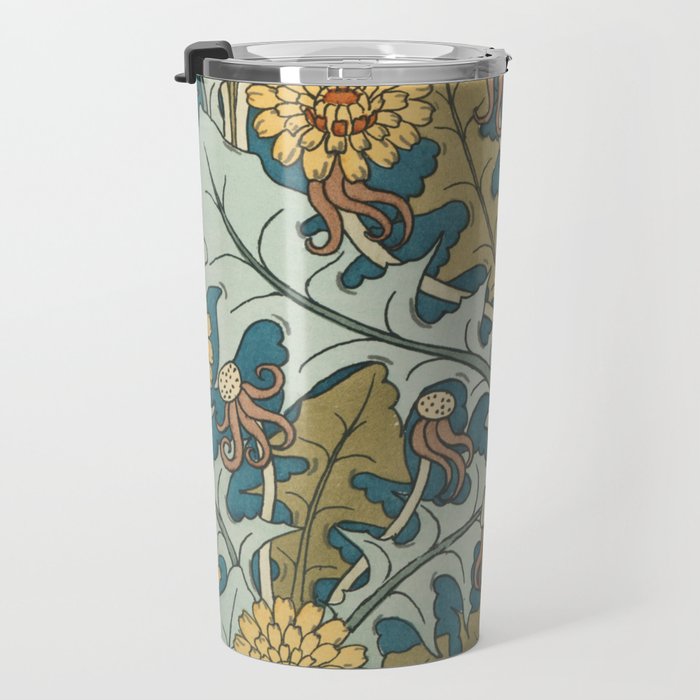 Art Nouveau Dandelion Pattern Travel Mug Gallery Image 3