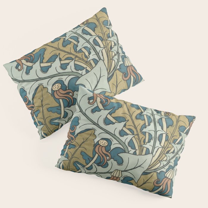Art Nouveau Dandelion Pattern Pillow Sham Gallery Image 3