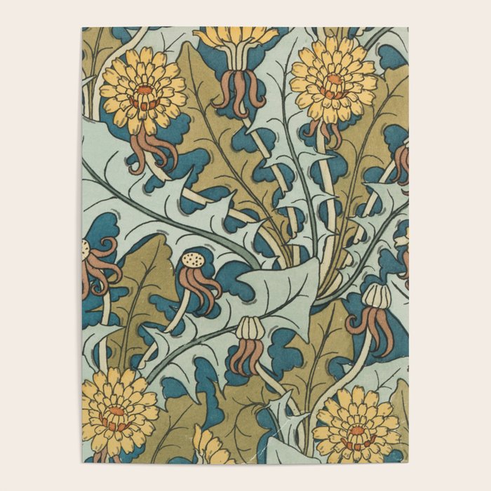 Art Nouveau Dandelion Pattern Poster Gallery Image 4