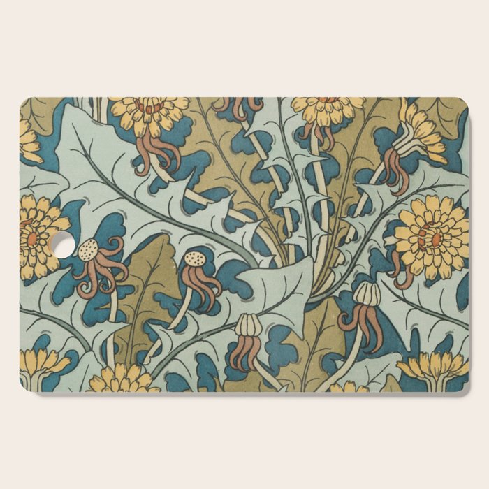 Art Nouveau Dandelion Pattern Cutting Board Gallery Image 1