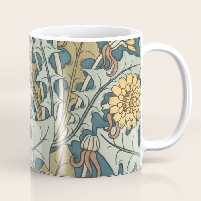 Art Nouveau Dandelion Pattern Coffee Mug Gallery Image 1