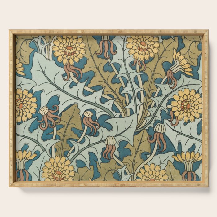 Art Nouveau Dandelion Pattern Serving Tray Gallery Image 1