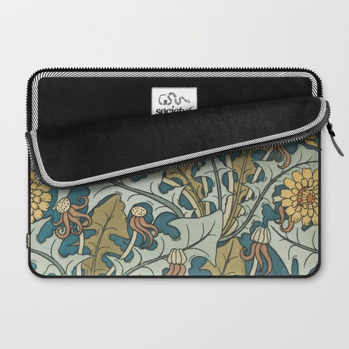 Art Nouveau Dandelion Pattern Laptop Sleeve Gallery Image 2