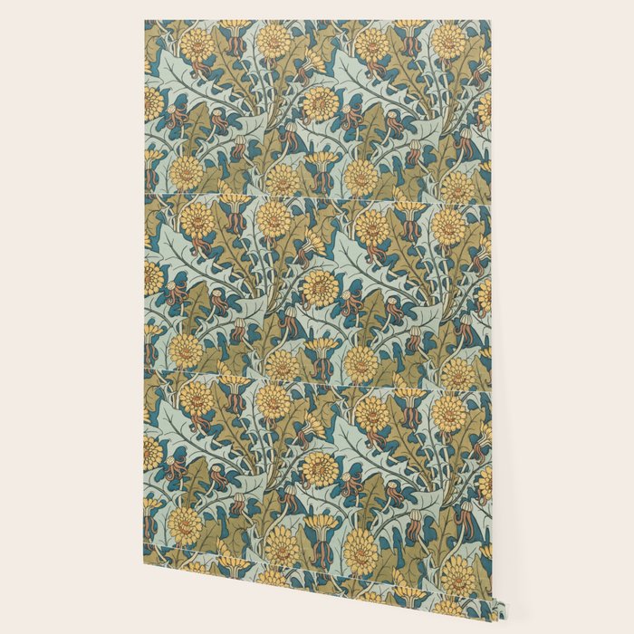 Art Nouveau Dandelion Pattern Wallpaper Gallery Image 2