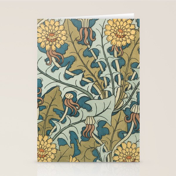 Art Nouveau Dandelion Pattern Stationery Card Gallery Image 2