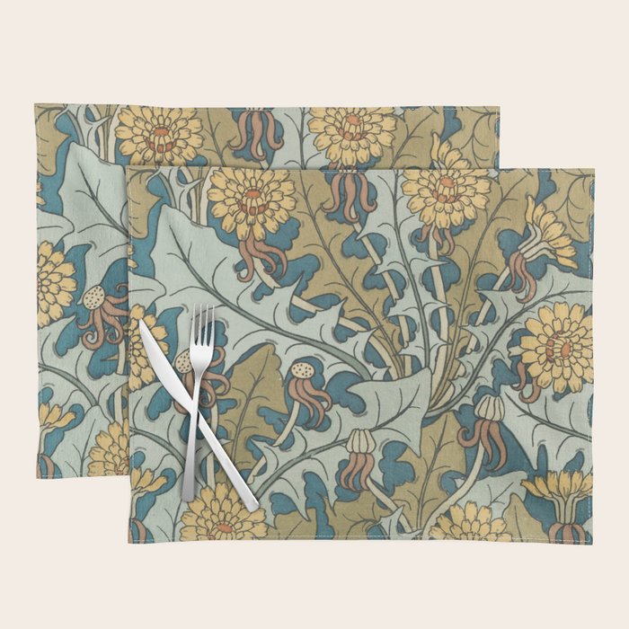 Art Nouveau Dandelion Pattern Placemat Gallery Image 1