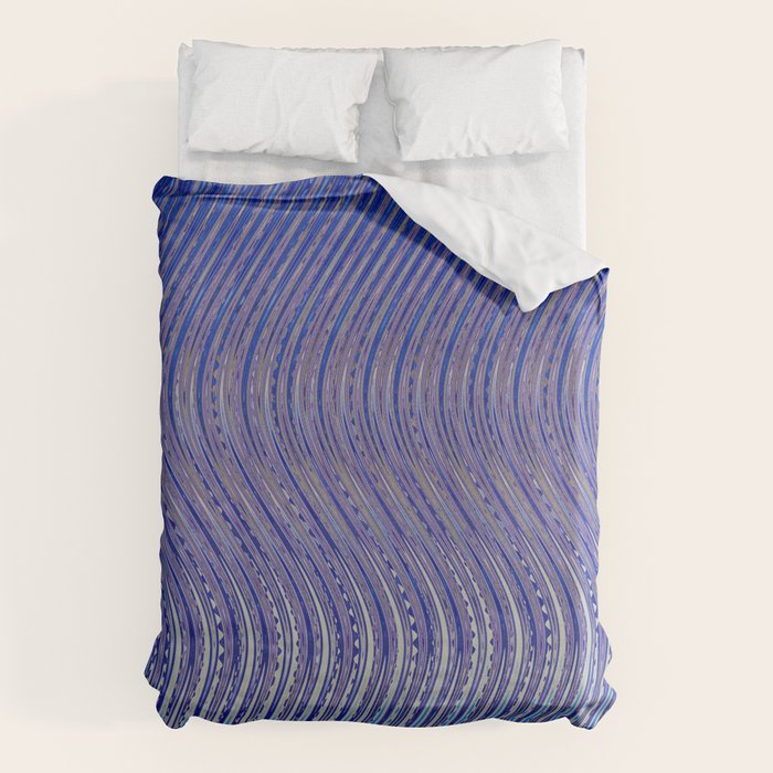 Electric Indigo Wave Symphony Duvet Cover Gallery Image 1