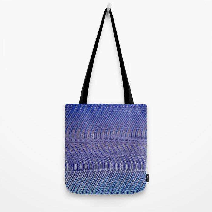 Electric Indigo Wave Symphony Tote Bag Gallery Image 2