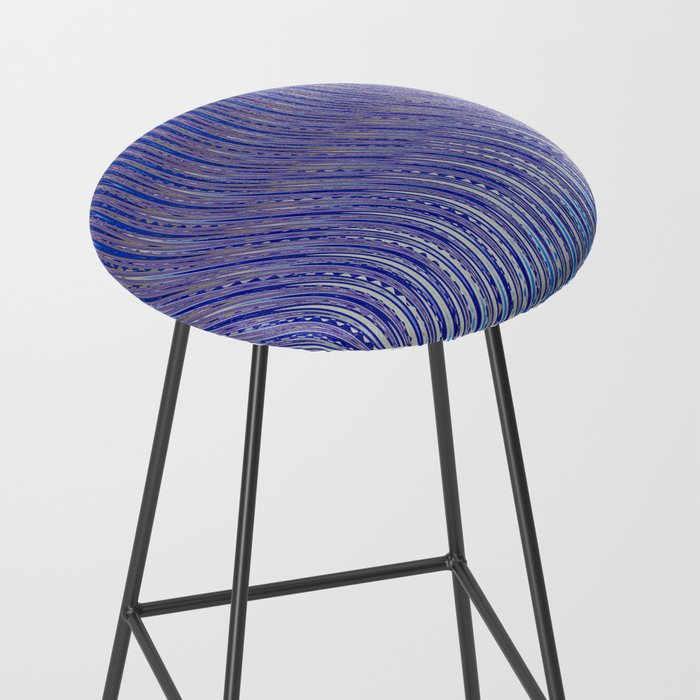 Electric Indigo Wave Symphony Stool Gallery Image 2