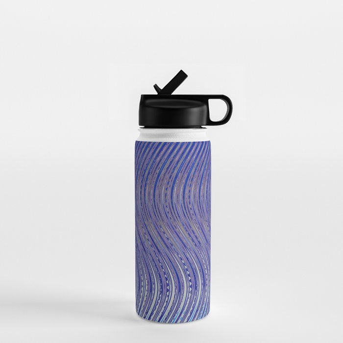 Electric Indigo Wave Symphony Water Bottle Gallery Image 1