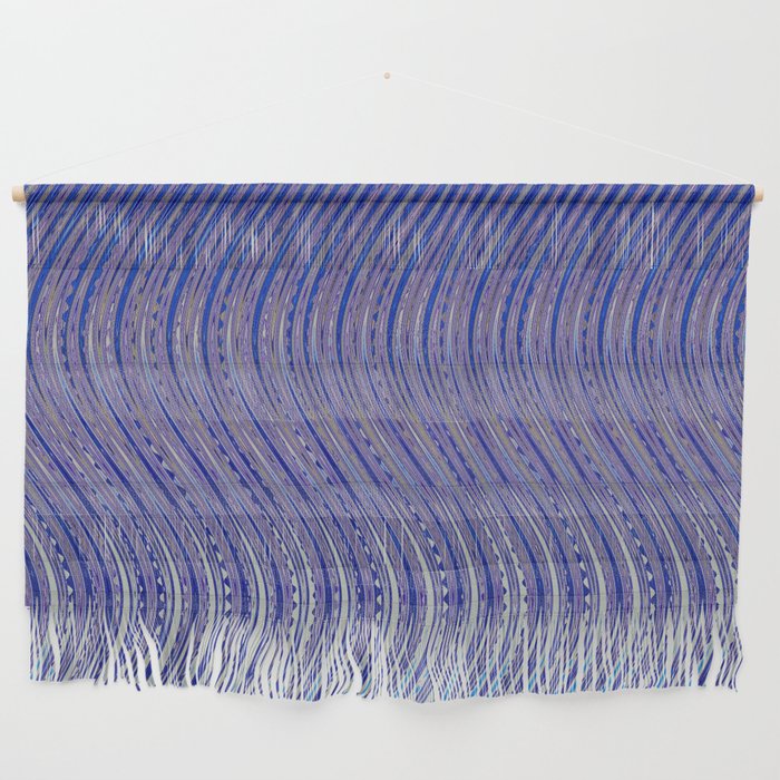 Electric Indigo Wave Symphony Wall Hanging Gallery Image 1